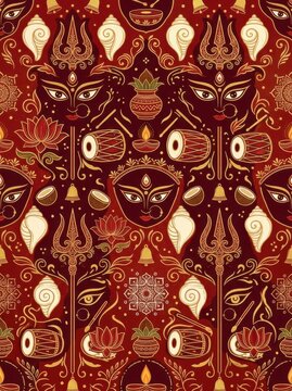 Intricate traditional hindu deity mandala pattern art