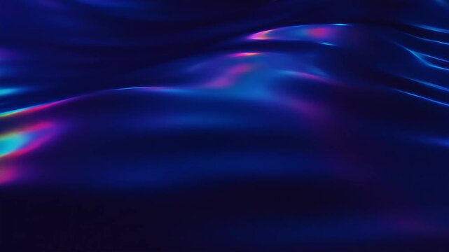 Abstract Liquid Wave Surface with Vibrant Blue and Pink Neon Light Reflection Background