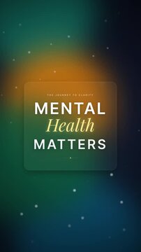 Mental Health Matters typography animation on glowing gradient background (Vertical Video)