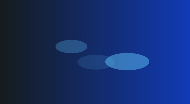 Abstract Blue Ovals on Gradient Background: A minimalist composition featuring three translucent blue ovals subtly overlapping against a dark blue to lighter blue gradient.