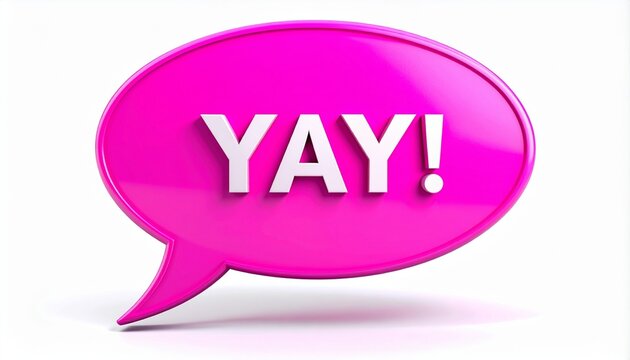 Minimalist Yay Speech Bubble Graphic