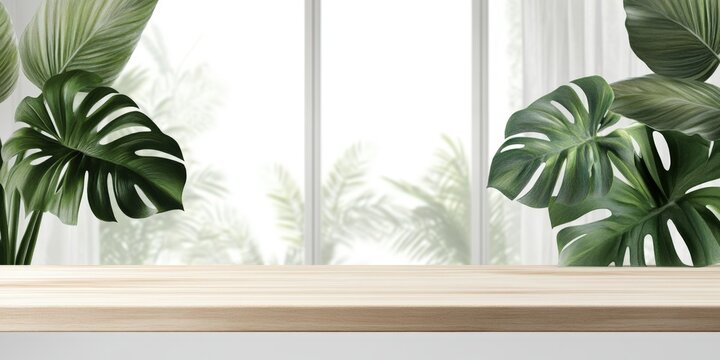 Indoor Space with Tropical Foliage and Natural Light