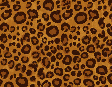A seamless leopard print pattern ideal for wrapping materials, textile applications, and fabric design.