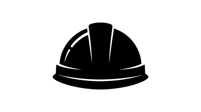 Black construction safety hard hat icon