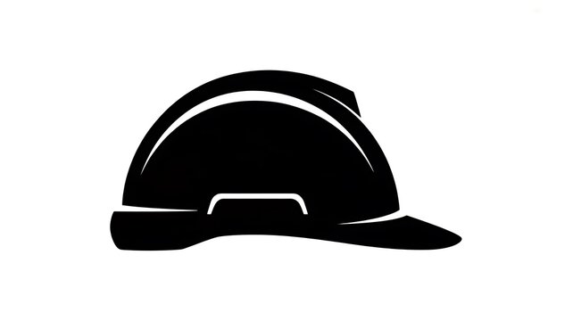 Black construction hard hat icon for safety and engineering