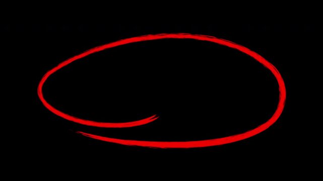 Hand-drawn red circle animation, animated marker scribble overlay for highlighting and emphasis
