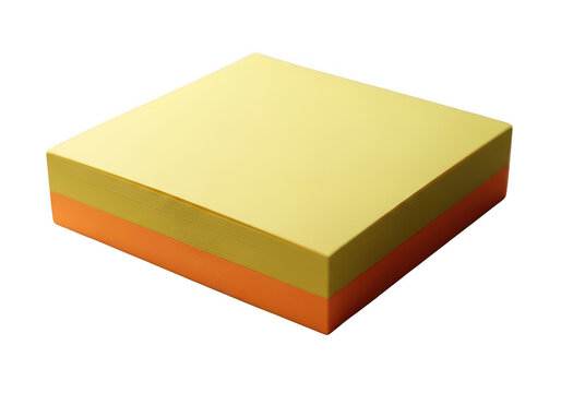 Yellow and orange square block icon isolated on transparent background