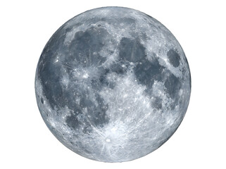 Fototapeta premium Full moon isolated on white background