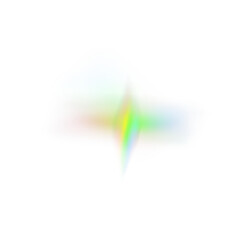 Fototapeta premium Rainbow light prism effect, transparent background. Hologram reflection, crystal flare leak shadow overlay.