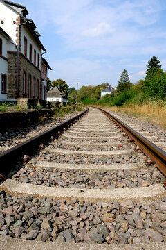 Reactivated Hunsr&uuml;ckquerbahn track at the former railway station in Simmern