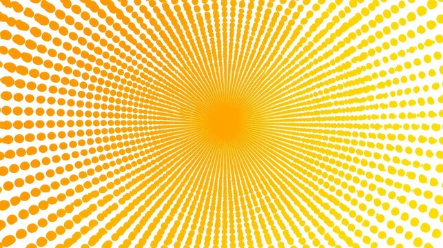 Bold Retro Halftone Dot Sunburst Graphic Illustration Art