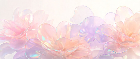 Obraz premium Soft Iridescent Glass Flower Abstract Wallpaper Background