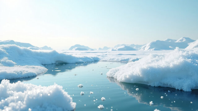 Frozen Waters and Snowy Sky for Marketing Text