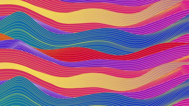 Abstract Wavy Colorful Pattern Design 4K