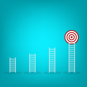 Personal Development Ladder Toward Target, Self Improvement and Success Concept