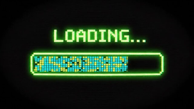Loading screen with neon progress bar
