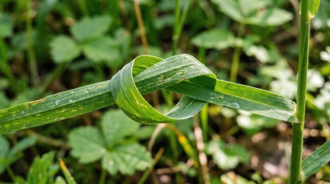 Grass Knot Concept for Nature Connection and Unity. Concept of green grass, tied knot.