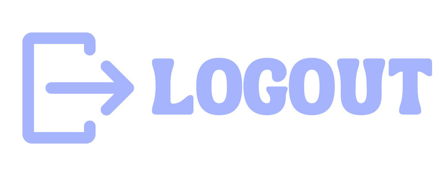 Periwinkle Logout Button Icon Isolated on Transparent Background PNG Sign Out Vector Symbol