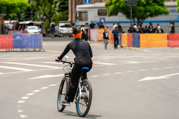 Fototapeta premium A bike ride through the streets of the city center