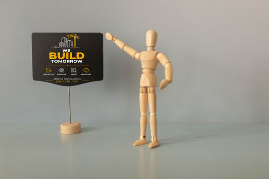 We Build Tomorrow Construction Engineering and Future Development Concept