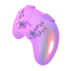 Glossy chrome 3D gamepad controller icon, alternate angle © Martin