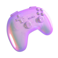 Iridescent holographic 3D gamepad controller icon © Martin