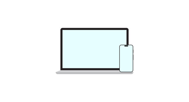 responsive website mockup template for laptop phone screen display with blank digital UI presentation.