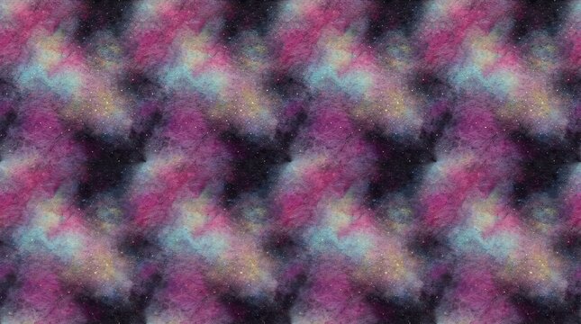 Seamless cosmic nebula with stars background pattern