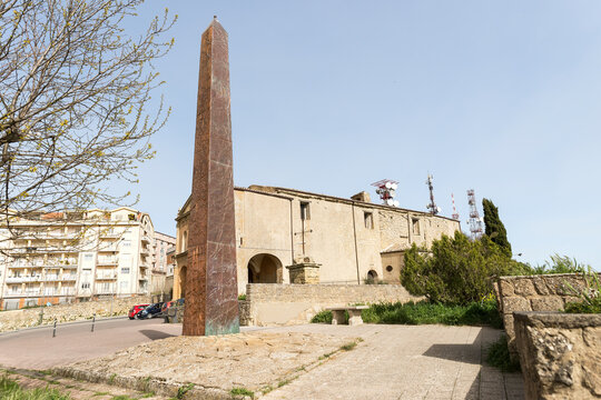 Cityscapes of The Obelisk of Enna Center of Sicily (Obelisco di Enna &ndash; Centro dalla Sicilia) in Enna Province, Sicily, Italy.