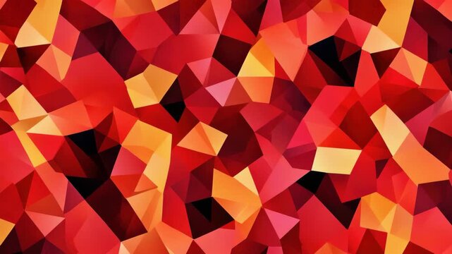 Stylized digital design with vibrant red hues and golden accents.