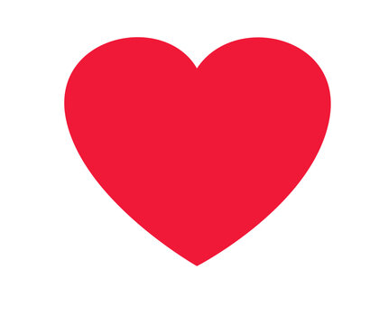 Red heart Icon isolated on white background. Love symbol. Vector illustration flat style