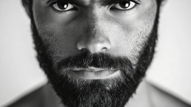A man with a focused and intense expression.
