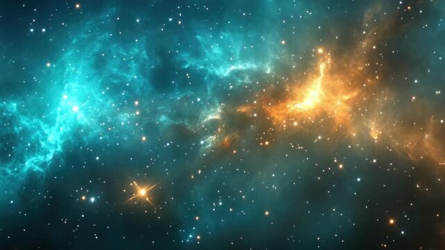 Astronomical of a galaxy with stars and nebulae.