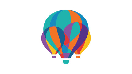 Fototapeta premium Colorful Hot Air Balloons Overlapping Abstract Vector Illustration