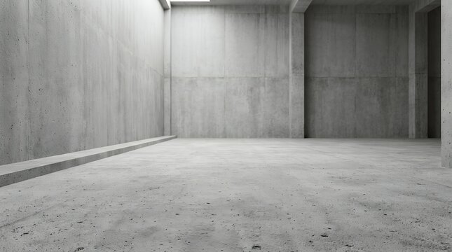 Empty Gray Concrete Studio Room Interior Display Product Background Backdrop gray grey cement wall room interior studio background concrete rough floor material display product design empty space