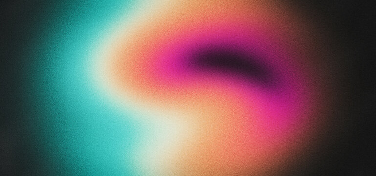 Retro poster background, music party banner cd vinyl record cover design teal orange pink red grainy texture abstract dynamic summer backdrop