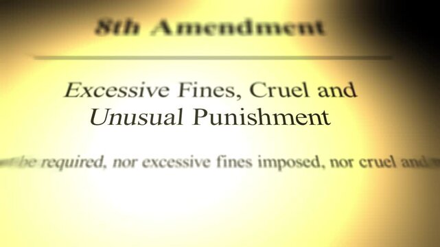 Eighth Amendment - Excessive Fines Cruel and Unusual Punishment