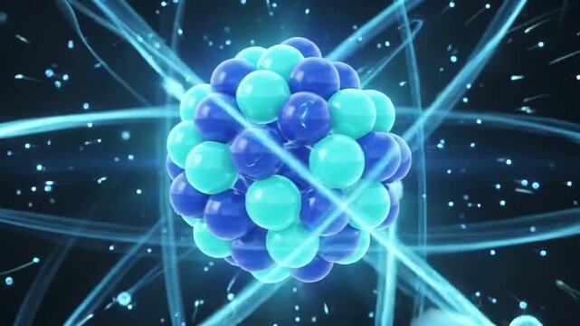 Molecular model of an atom with rotating electrons