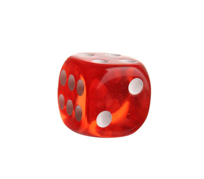 Red dice on  white background