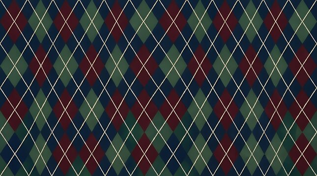 Classic diamond geometric print with alternating criss cross lines in a traditional repeating textile layout argyle pattern geometric seamless design traditional textile vintagefabric