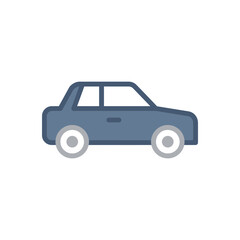 Naklejka premium Simple gray sedan car icon for transport.