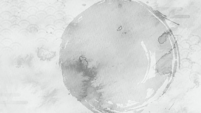 Minimalist Watercolor Ink Wash Circle 4K