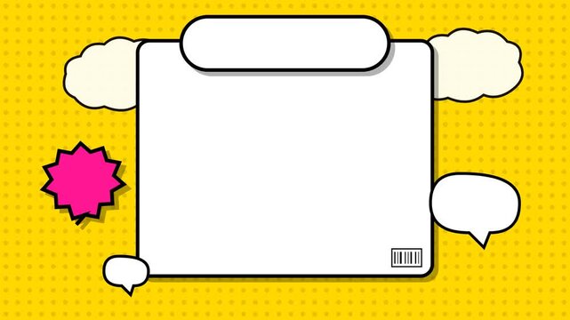 Colorful speech bubble graphic design with blank space for text.