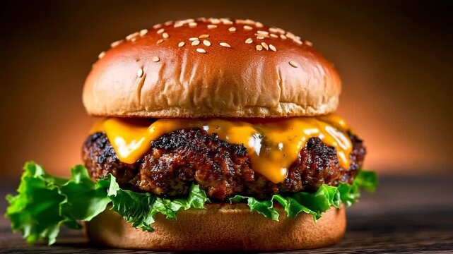 Conceptual Camera View Between Cheeseburger Bun Layers