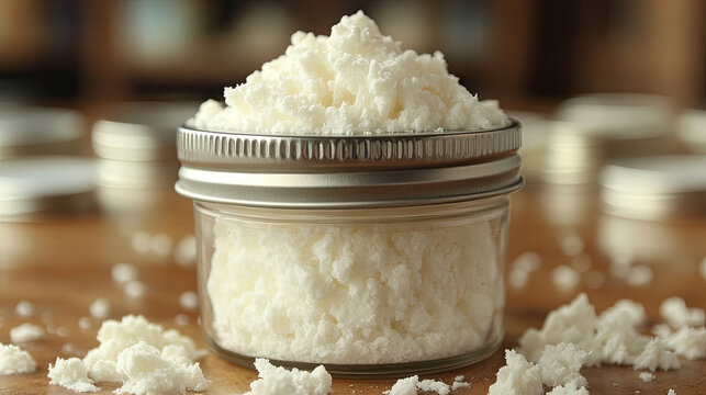 Whipped Shea Butter in a Jar, Homemade Body Butter, Natural Skincare Ingredient, Creamy Texture, Organic Beauty Product
