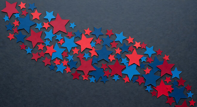 Stars patriotic background in red and blue for american holiday