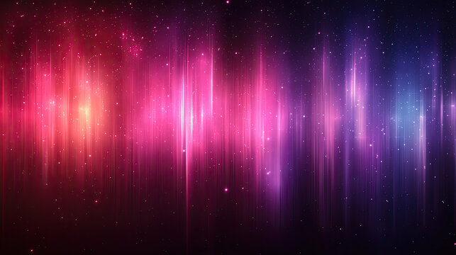 Vibrant Aurora Borealis Lights with Sparkling Stars, Abstract Cosmic Background, Gradient Colors