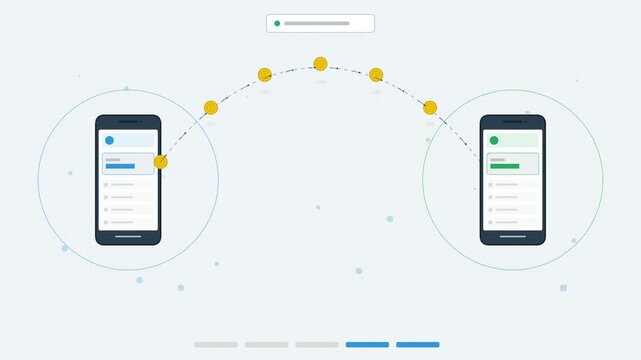 Mobile Money Transfer Between Two Phones Progress Animation