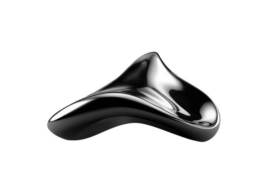 Glossy Black Abstract Metallic Form
