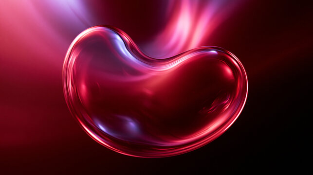 Glowing Abstract Kidney Organ Concept for Healthcare and Medicine